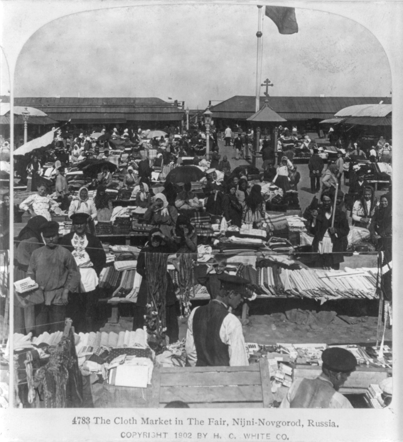 Goods market: fabrics. Nizhny Novgorod Yarmarka, 1902