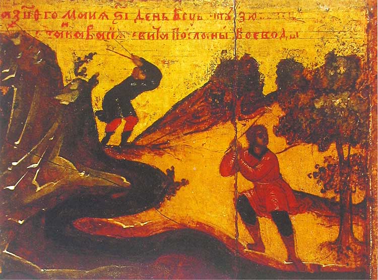 The building of Sviyazhsk. Fragment of an icon