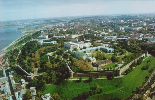 Вид Нижнего Новгорода с высоты птичьего полёта