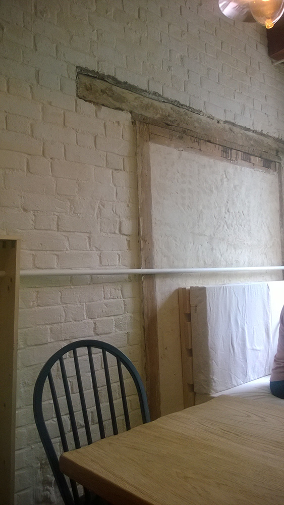 Traces of a curious construction in the interior