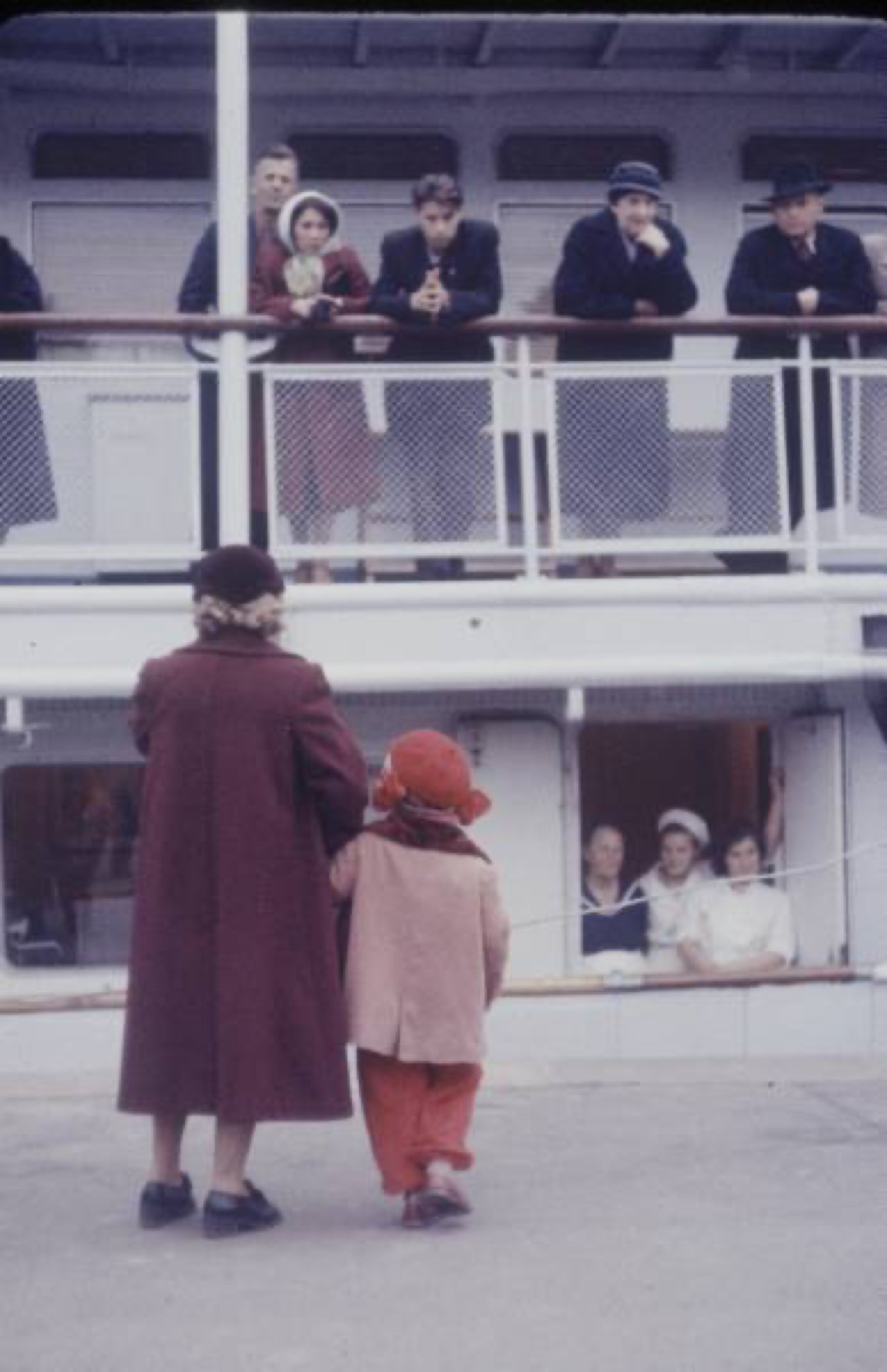 Volga pier, steamship, farewell, 1950s