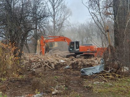 Демонтаж аварийного здания в Нижнем Новгороде