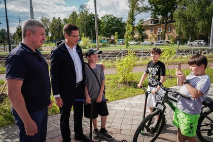 Открытие сквера с памп-треком на улице Космонавта Комарова