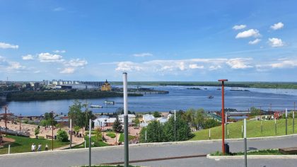 Вид на Волгу и Нижний Новгород