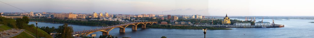 Панорама Стрелки — места слияния Оки и Волги