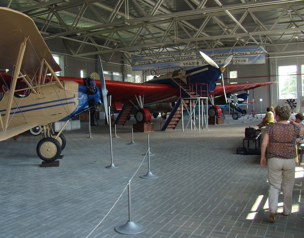 The ANT-25 in the hangar of the V. P. Chkalov Memorial Museum in Chkalovsk, Nizhny Novgorod Oblast, 2011
