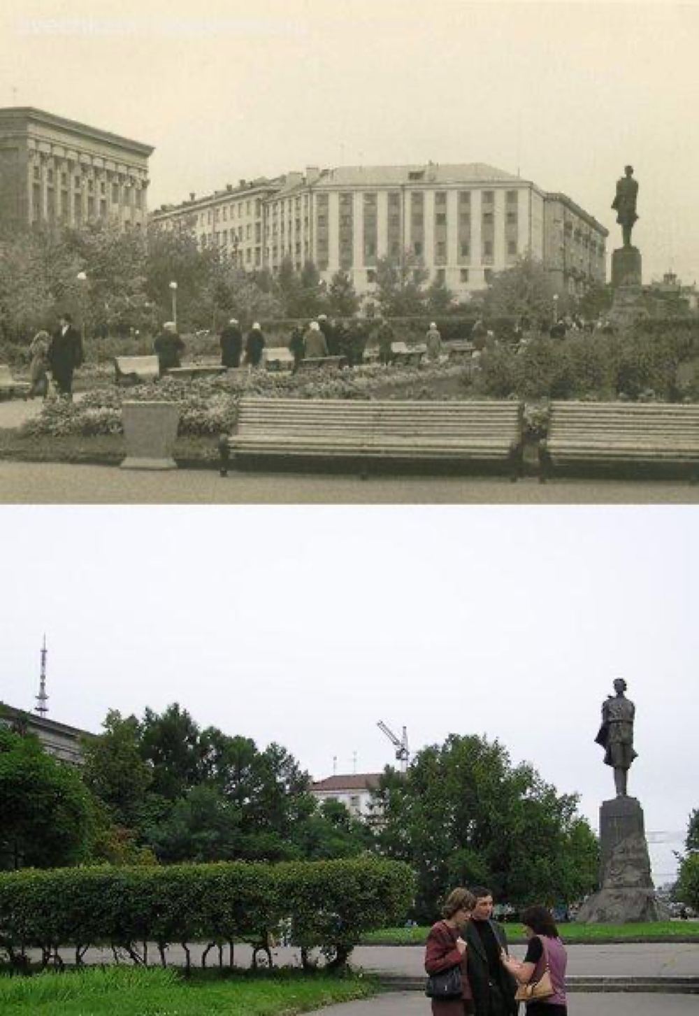 Площадь Горького памятник сквер сравнение эпох