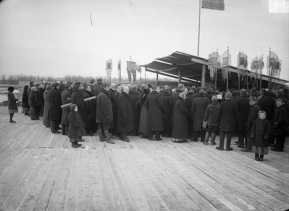 Молебен при закладке завода «Фельзер», 17 октября 1915 года