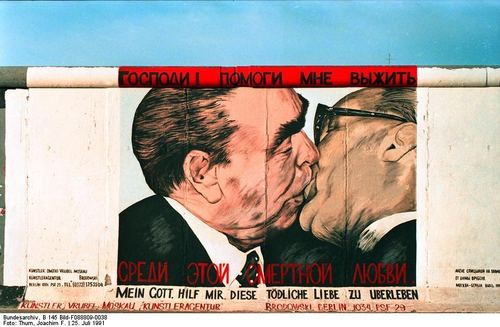Dmitry Vrubel. "My God, Help Me to Survive This Deadly Love" on the Berlin Wall (1989). Bundesarchiv (German Federal Archive)