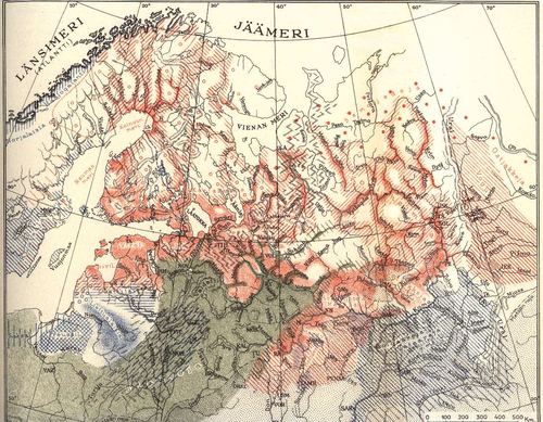 A map of Finno-Ugric settlement, 13th century AD