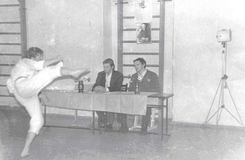 M.V. Minin testing for 7th kyu. Lower hall of the "Budokan." 19 January 1980