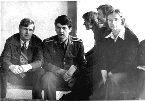 This is "us" — present, 21 October 1979, a long time ago… yet it feels like yesterday. Third from left: Tupitsyn V.A., fourth from left: Minin M.V., fifth: Zelenov I.A