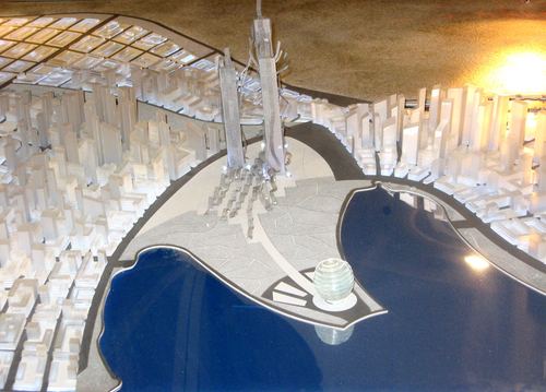 Globe Town as a scale model at one of the exhibitions