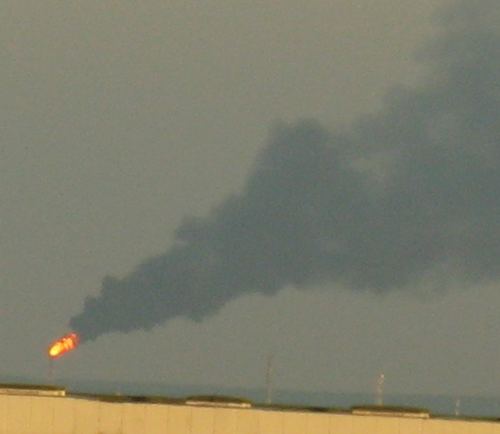 Факел нефтяного завода в Кстово. 13.07.2010