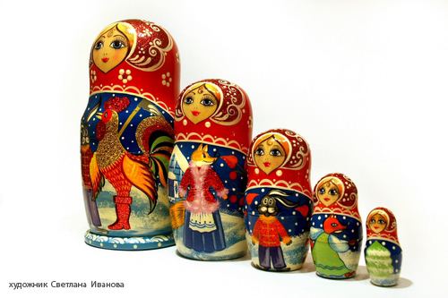 Матрешки, роспись Светланы Ивановой