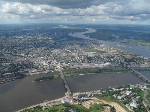 Bird's-eye view of the Zarechka part of Nizhny Novgorod