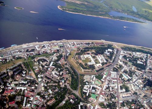 Вид на центр исторического центра с параплана