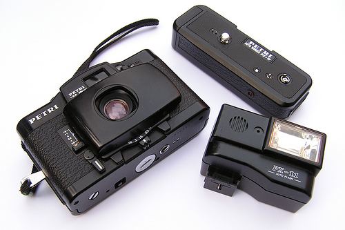 Petri-PX1 с дополнительной внешней вспышкой и мотордрайвом