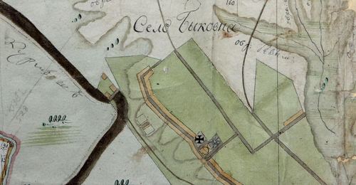 Plan of the village of Bykovka at the end of the 18th century